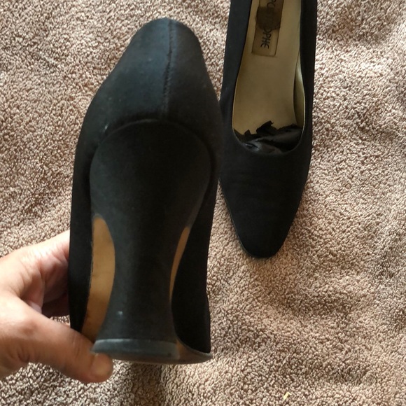 Evening satin Black heels vintage 11m - Picture 3 of 6